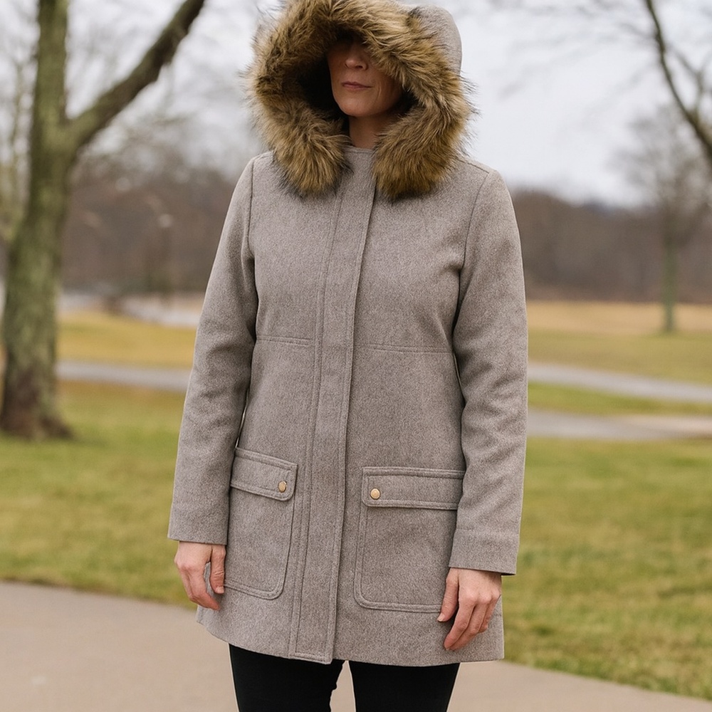 J. Crew Factory | Mid-length Wool Coat Size 10 Gray